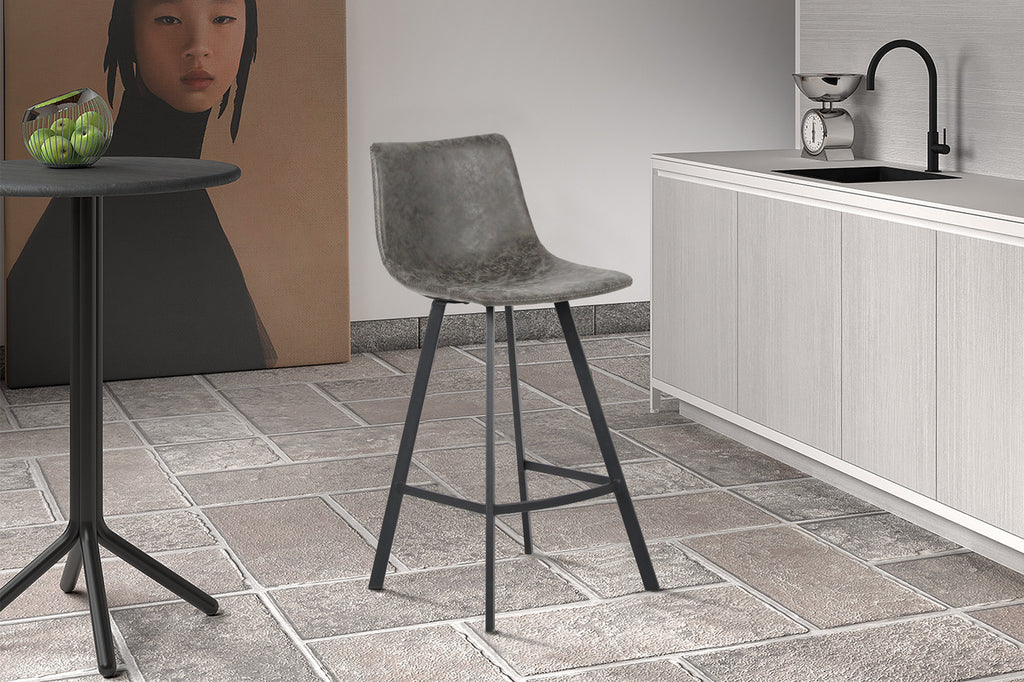Tabouret de bar « Ozan » PU Gris RS