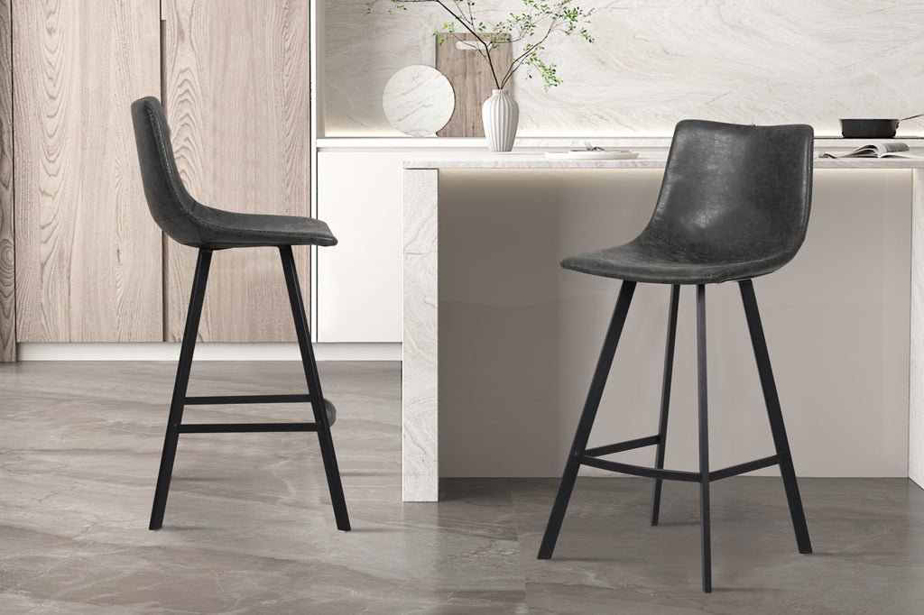 Chaise de comptoir « Ozan » PU noir RS
