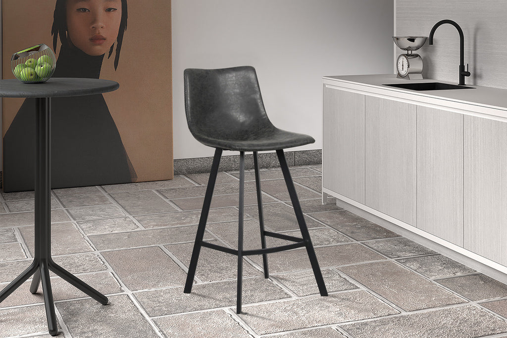 Tabouret de bar « Ozan » PU Noir RS