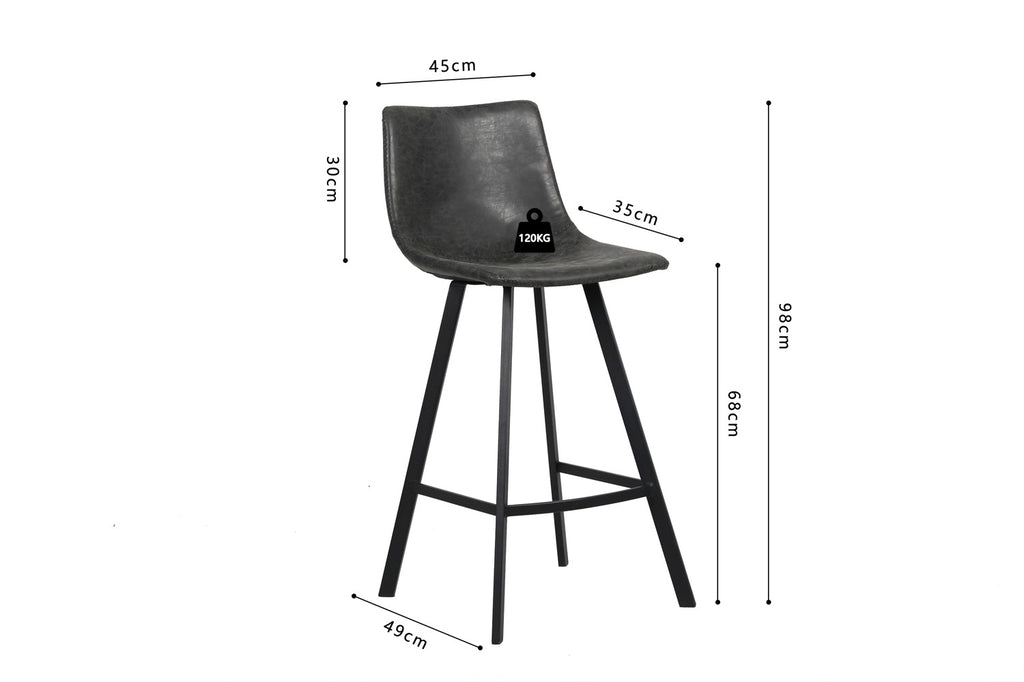 Tabouret de bar « Ozan » PU Noir RS