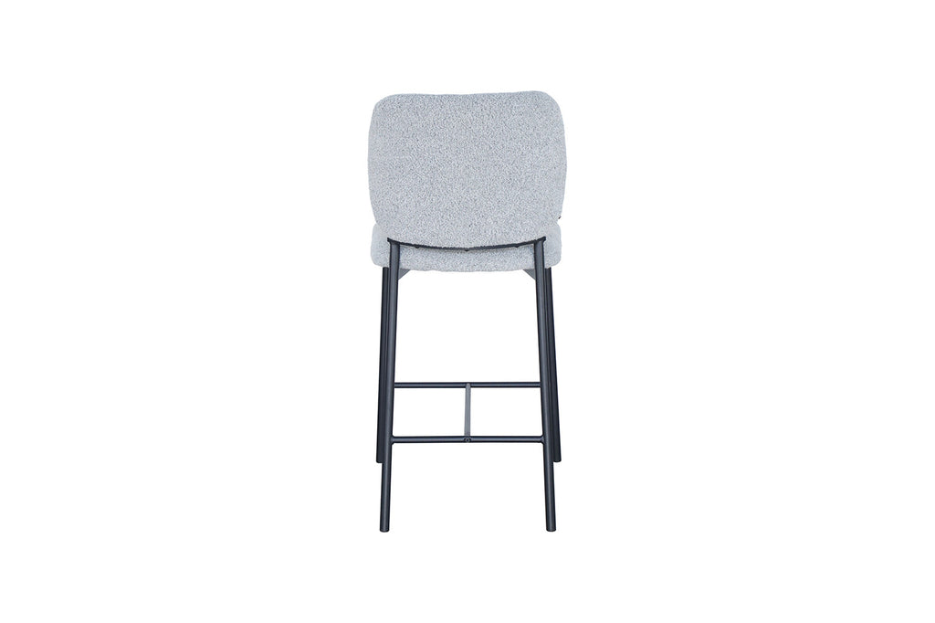 Chaise de comptoir « Sophia » en tissu gris clair RS