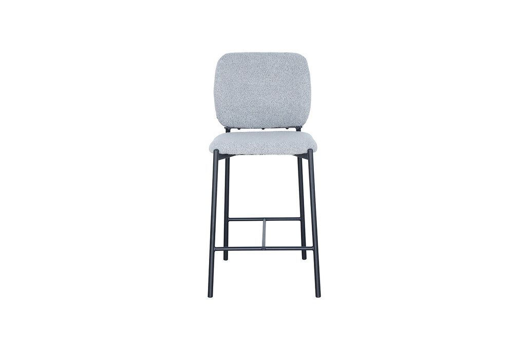 Chaise de comptoir « Sophia » en tissu gris clair RS