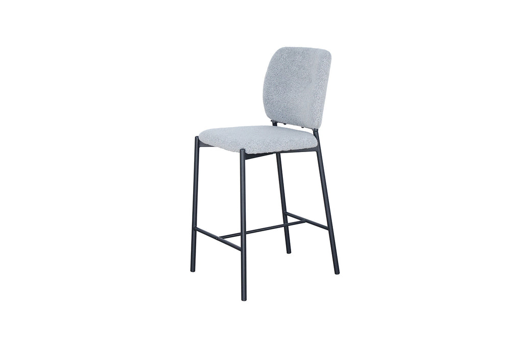 Chaise de comptoir « Sophia » en tissu gris clair RS