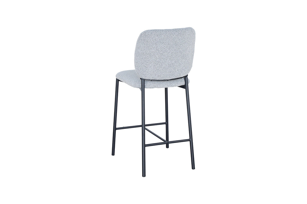 Chaise de comptoir « Sophia » en tissu gris clair RS