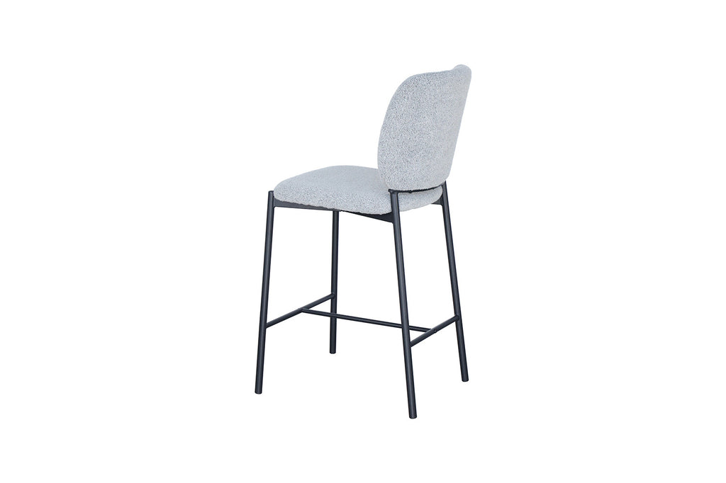 Chaise de comptoir « Sophia » en tissu gris clair RS