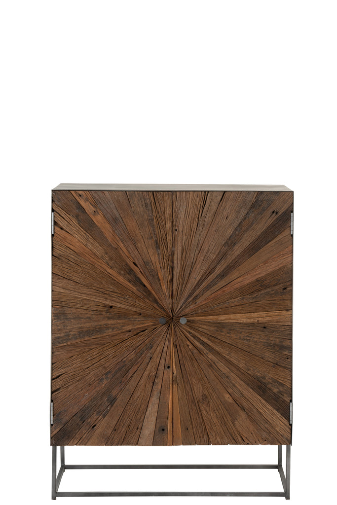Bergkast Shanil 2 Deuren Hout/IJzer Natuur/Grijs - J-LINE