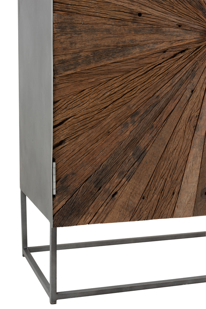 Bergkast Shanil 2 Deuren Hout/IJzer Natuur/Grijs - J-LINE