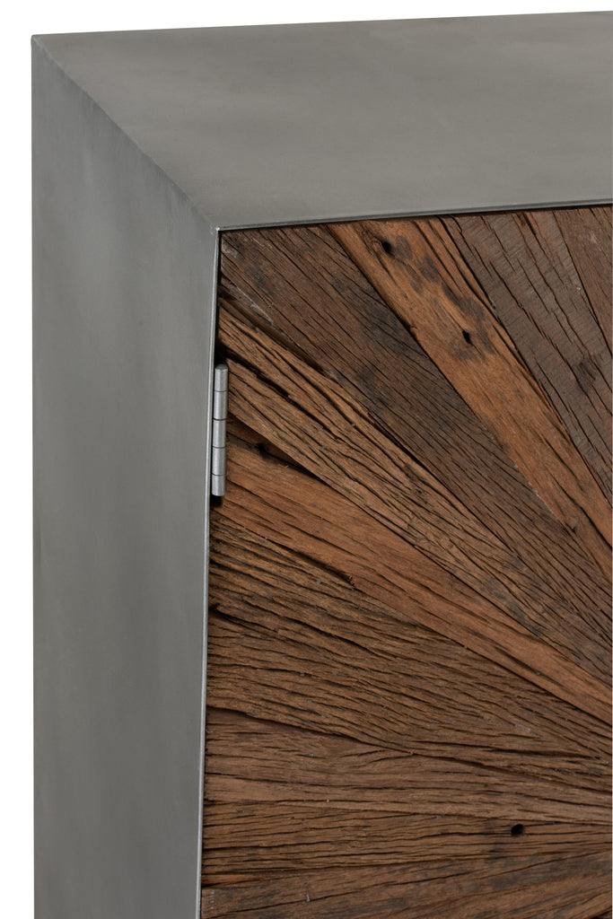 Bergkast Shanil 2 Deuren Hout/IJzer Natuur/Grijs - J-LINE