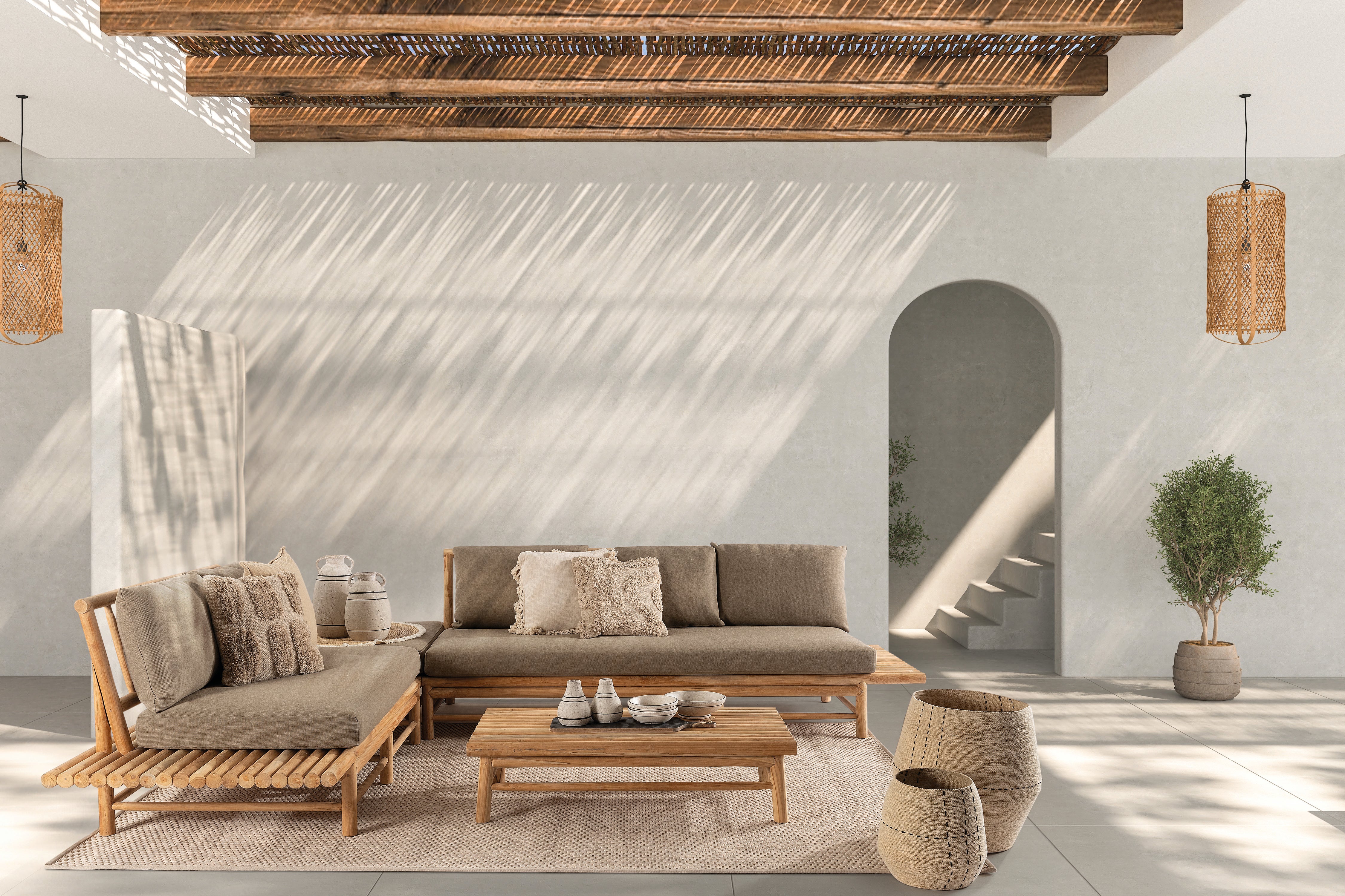 Outdoor hoeksalon Dahan 3-zit+2-zit - PRN