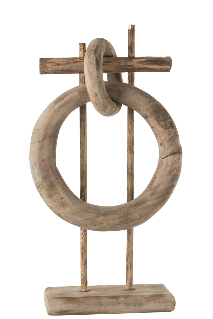 Decoratie Ringen Verticaal Hout - J-LINE