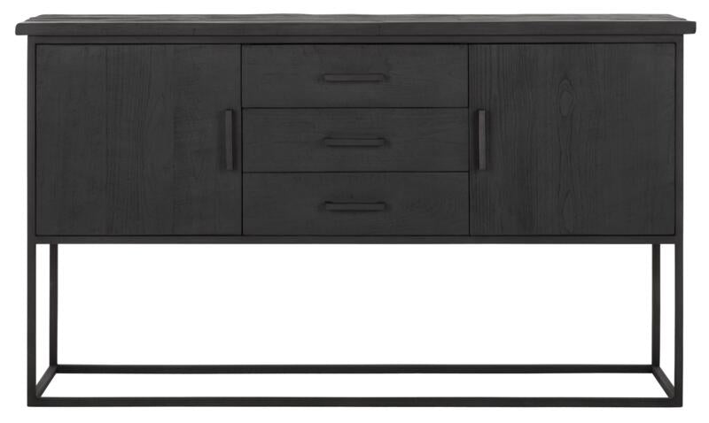 Buffet Timeless DTP - 2 portes, 3 tiroirs noir