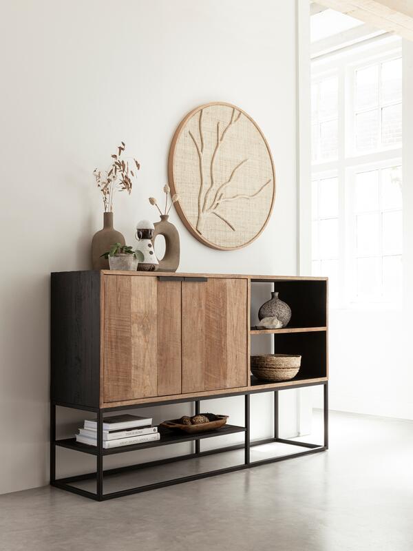 Dressoir Cosmo S, 2 deuren, 2 open rekken - DTP