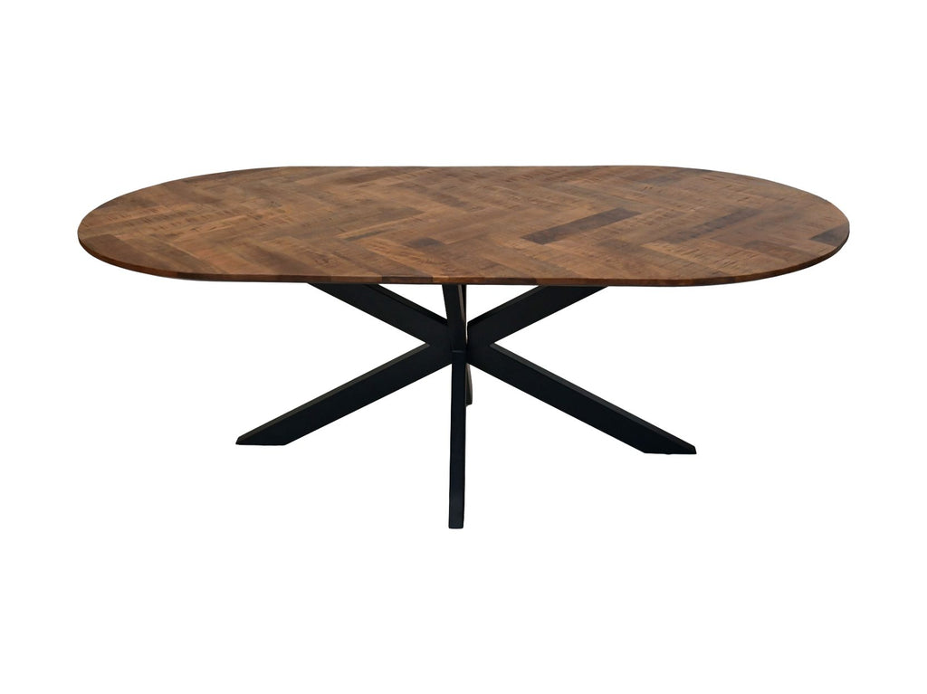 Eettafel Verona ovaal - 220x110x76 - naturel - Mangohout/metaal HSM