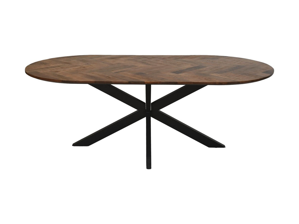 Eettafel Verona ovaal - 220x110x76 - naturel - Mangohout/metaal HSM