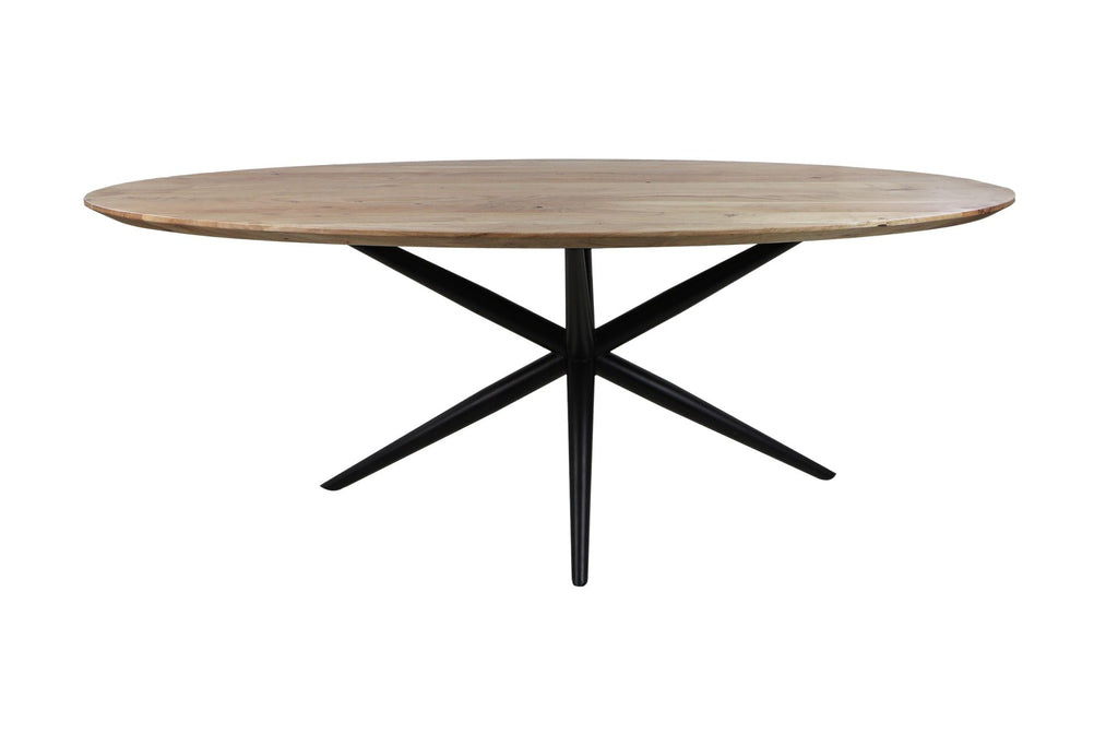 Eettafel Zurich ovaal 200 - Naturel - Acaciahout/metaal HSM