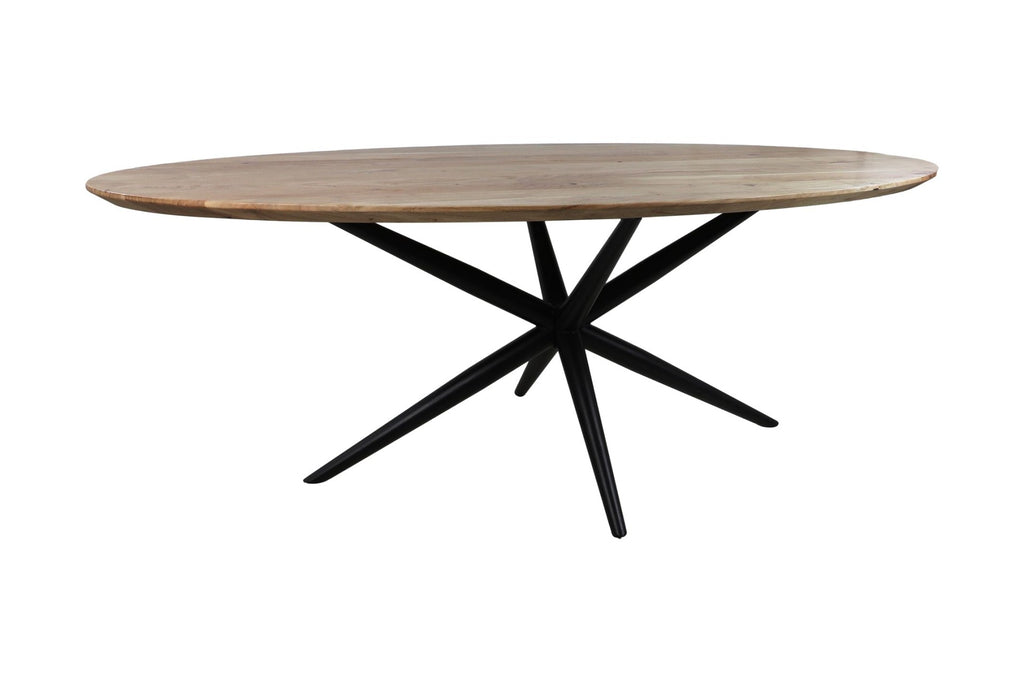 Eettafel Zurich ovaal 200 - Naturel - Acaciahout/metaal HSM