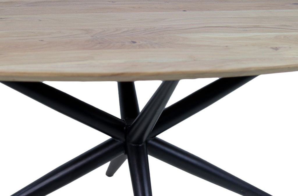 Eettafel Zurich ovaal 200 - Naturel - Acaciahout/metaal HSM