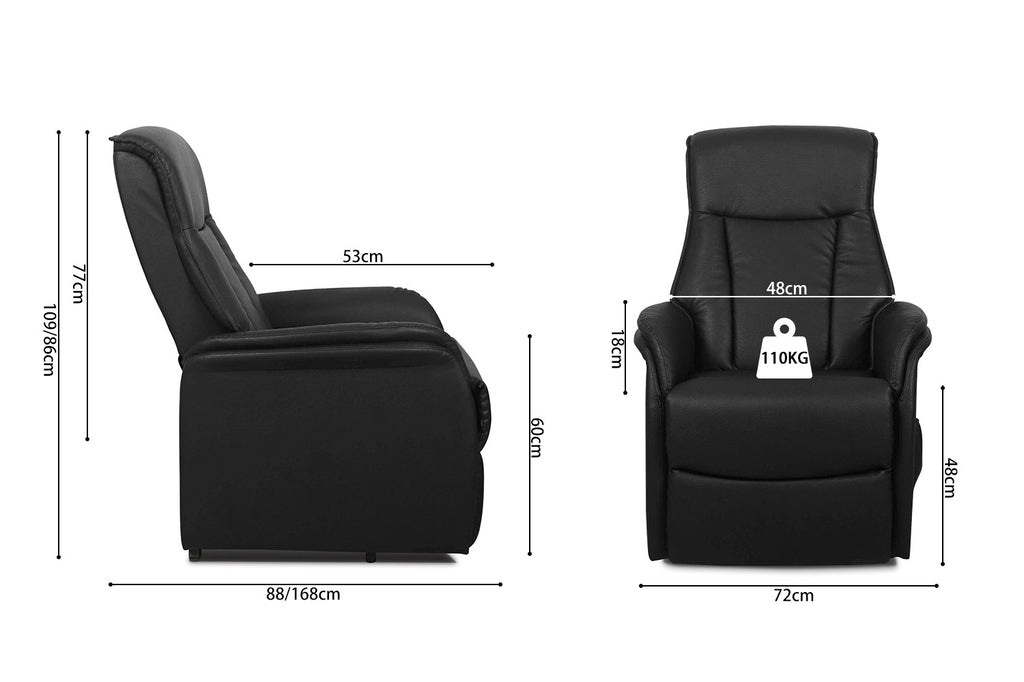 Relaxfauteuil Miami elektrisch - zwart RS