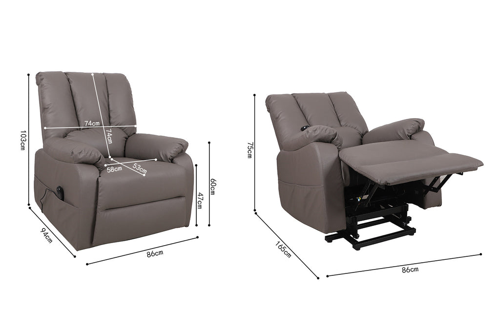 Relaxfauteuil met lift 'Osaka' PU Taupe RS