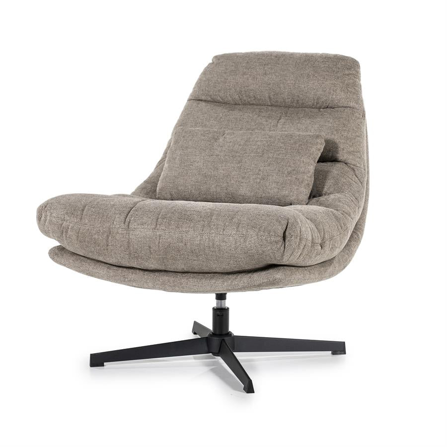 Fauteuil Cooper roterend - polyester - bruin, beige of grijs