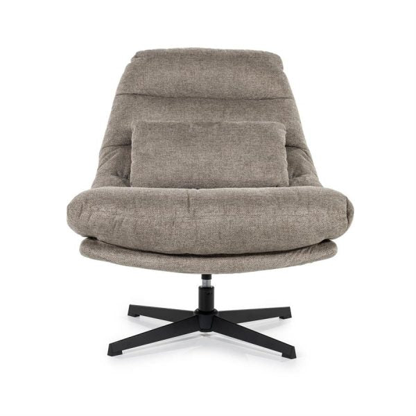 Fauteuil Cooper roterend - polyester - bruin, beige of grijs