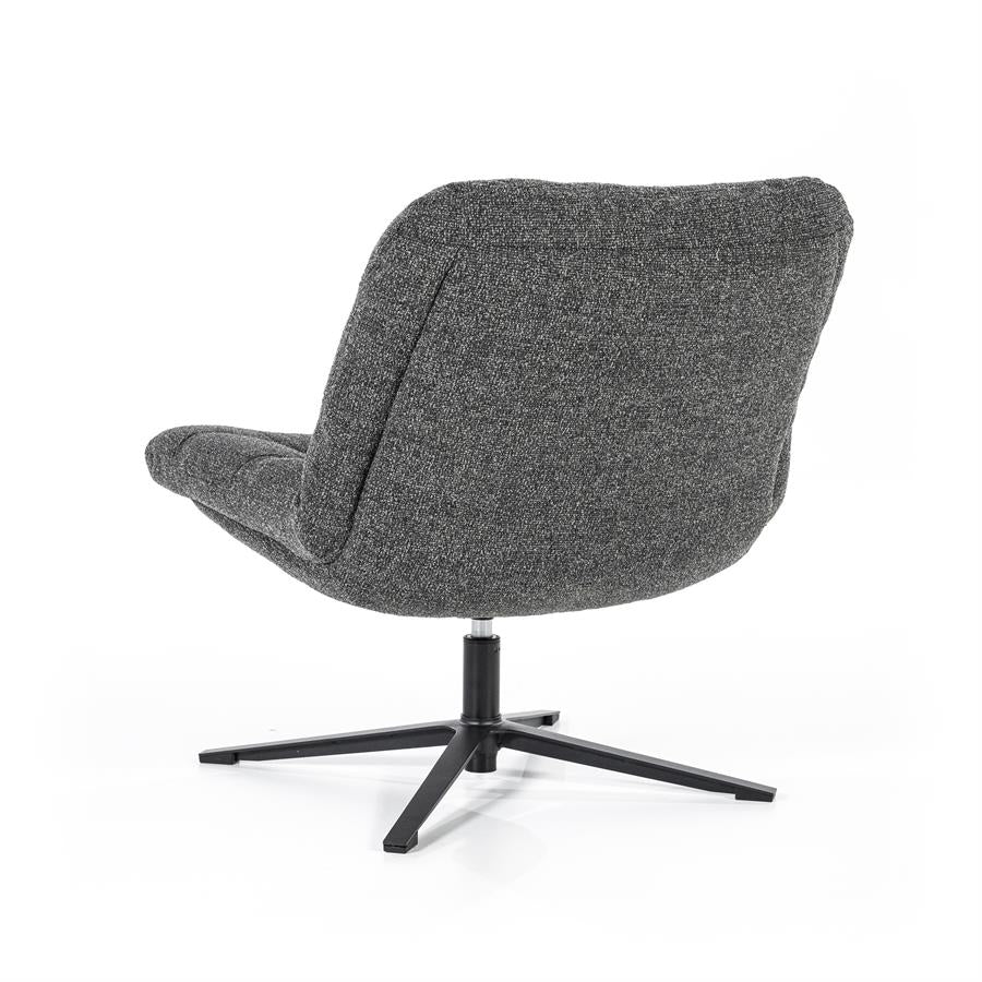 Fauteuil Danica EL roterend - polyester: antraciet, mosgroen, beige of grijs - ELEO