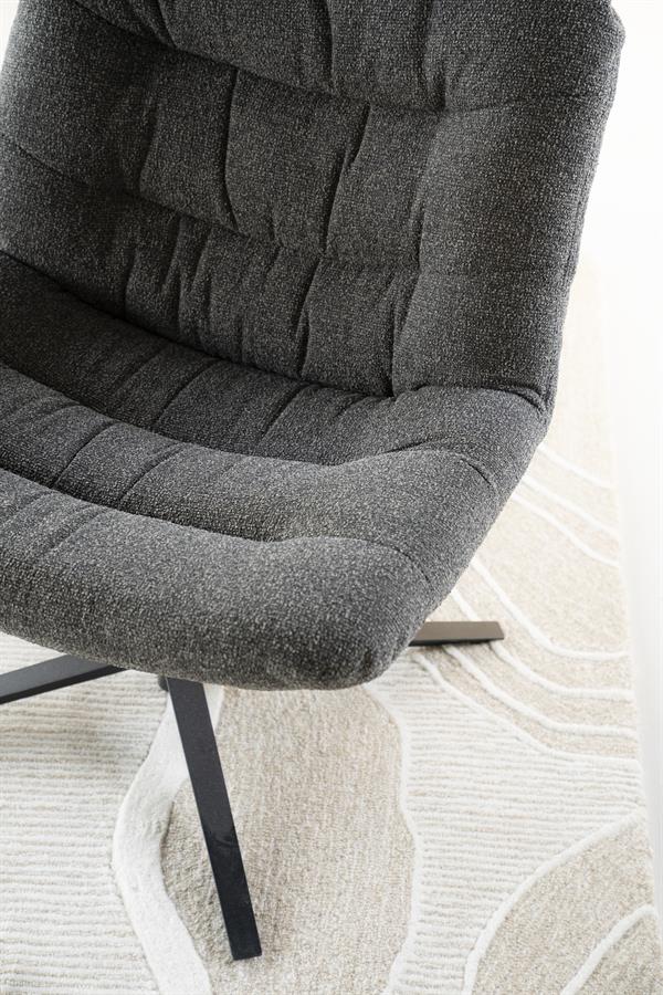 Fauteuil Danica EL roterend - polyester: antraciet, mosgroen, beige of grijs - ELEO