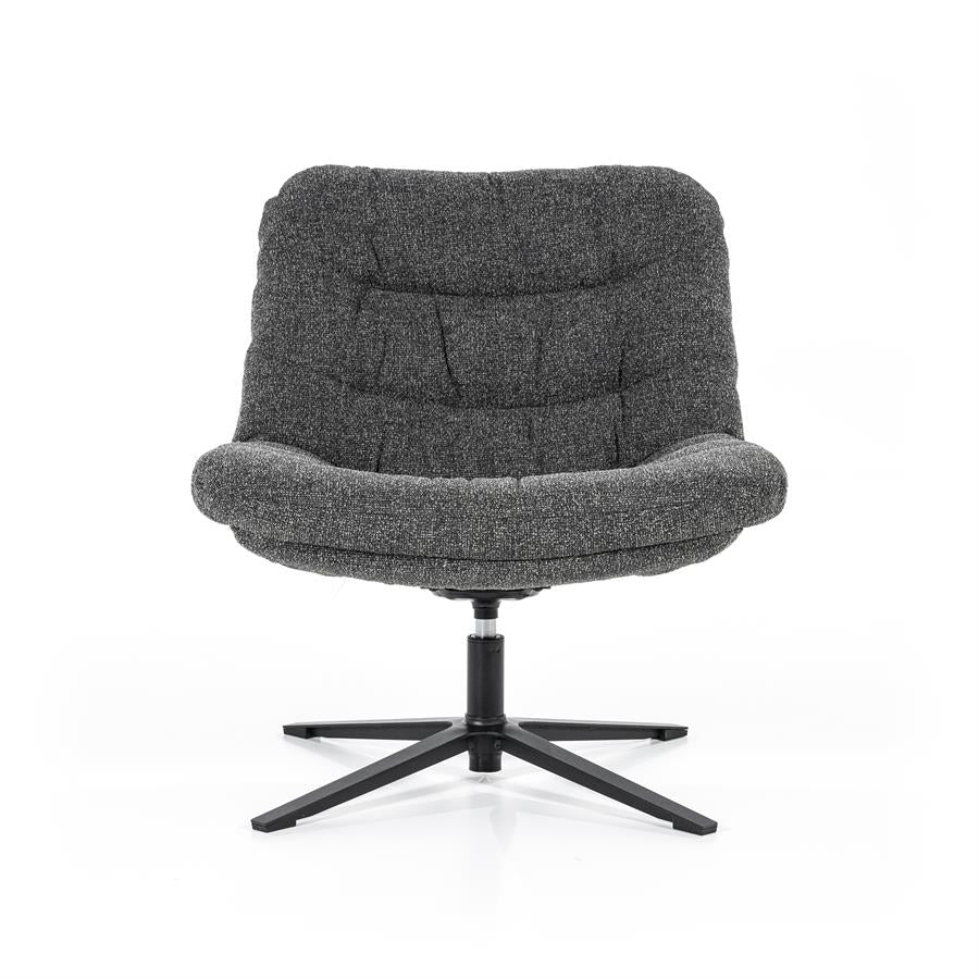 Fauteuil Danica EL roterend - polyester: antraciet, mosgroen, beige of grijs - ELEO