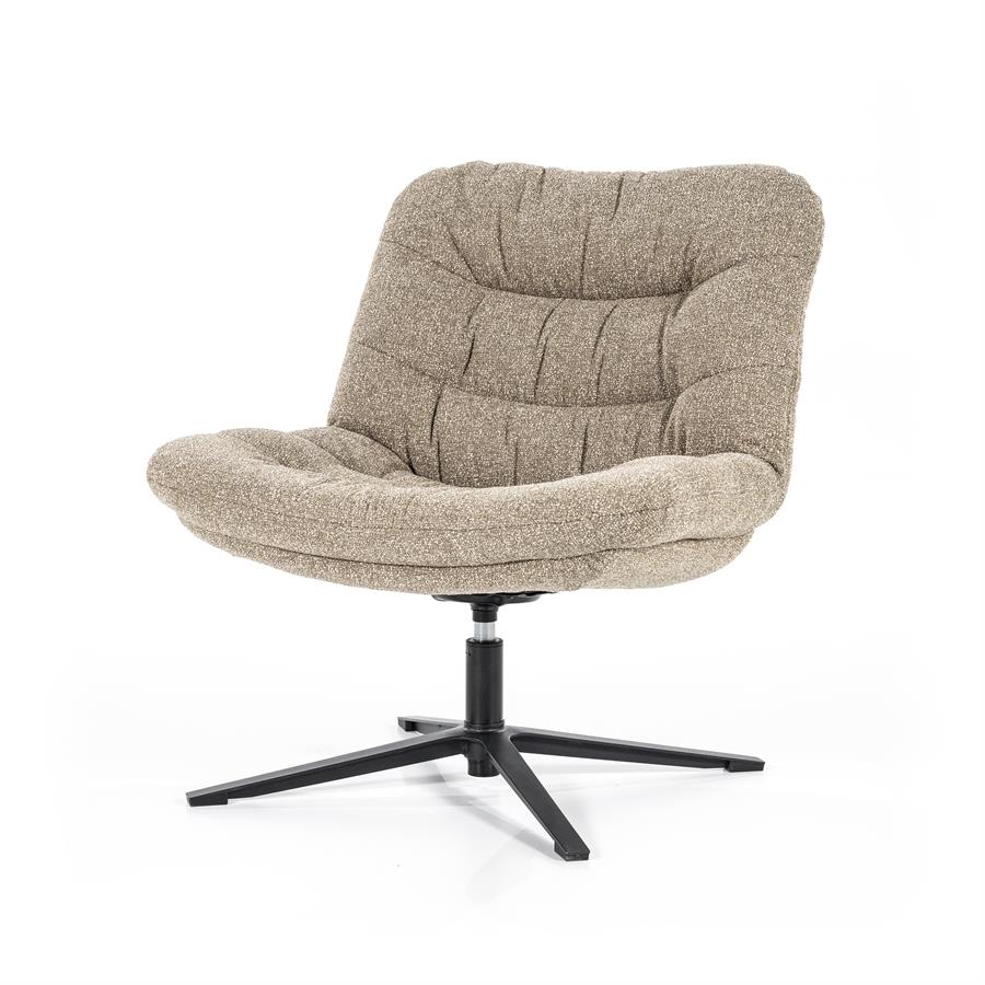 Fauteuil Danica EL roterend - polyester: antraciet, mosgroen, beige of grijs - ELEO