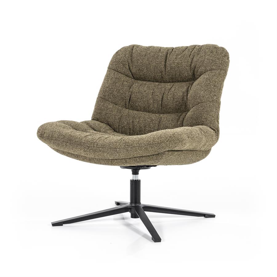 Fauteuil Danica EL roterend - polyester: antraciet, mosgroen, beige of grijs - ELEO