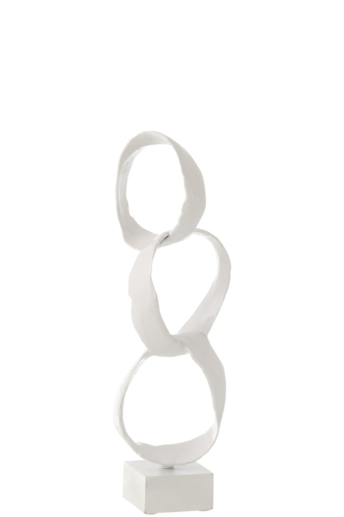 Figuur ringen op voet aluminium wit S - J-LINE