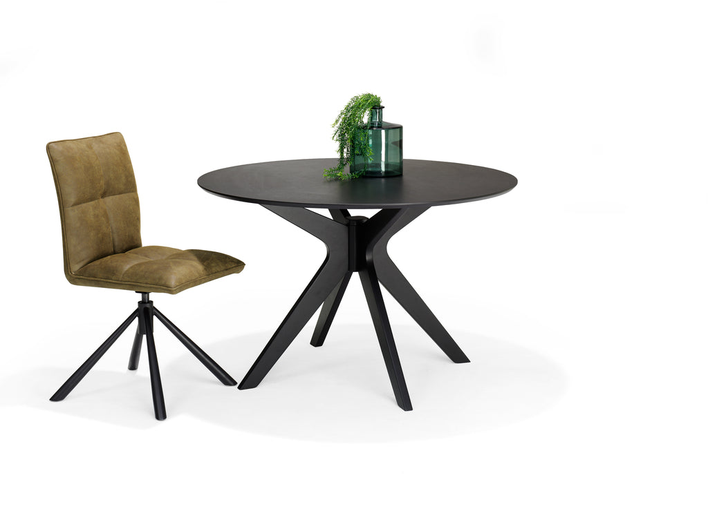 Eetkamertafel Julia 120 rond eik zwart - RVD