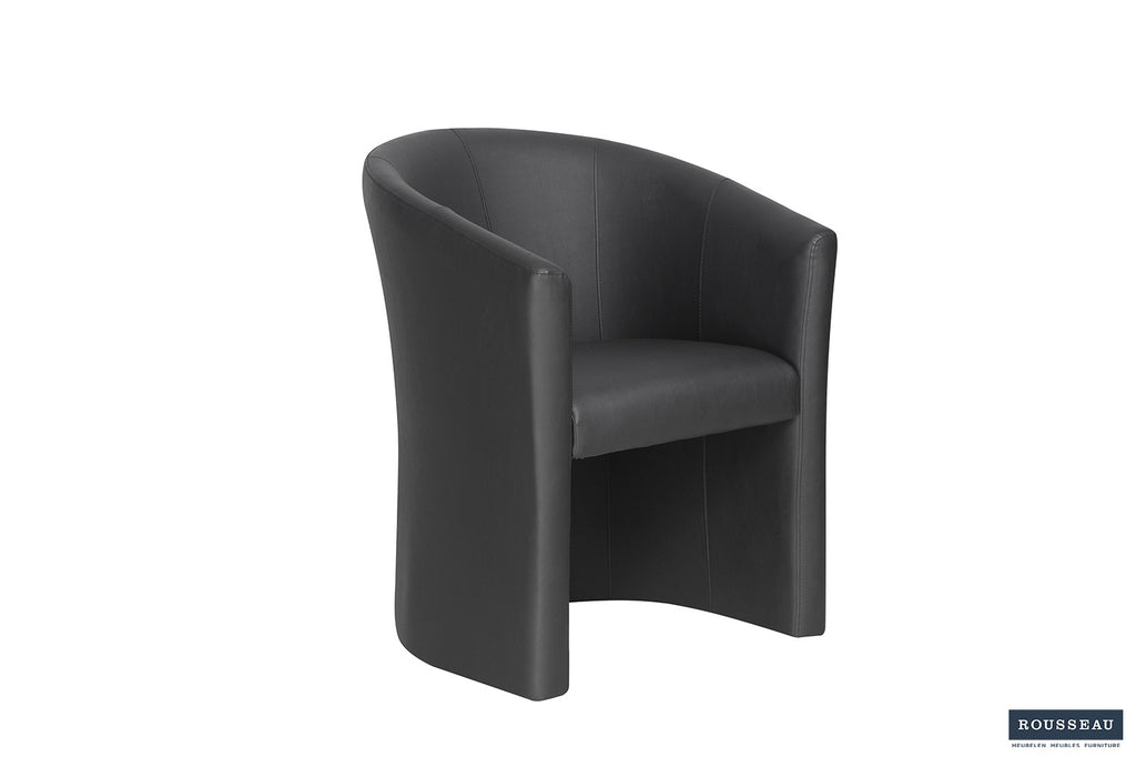 Petit fauteuil coque « Charlie » PU Noir RS