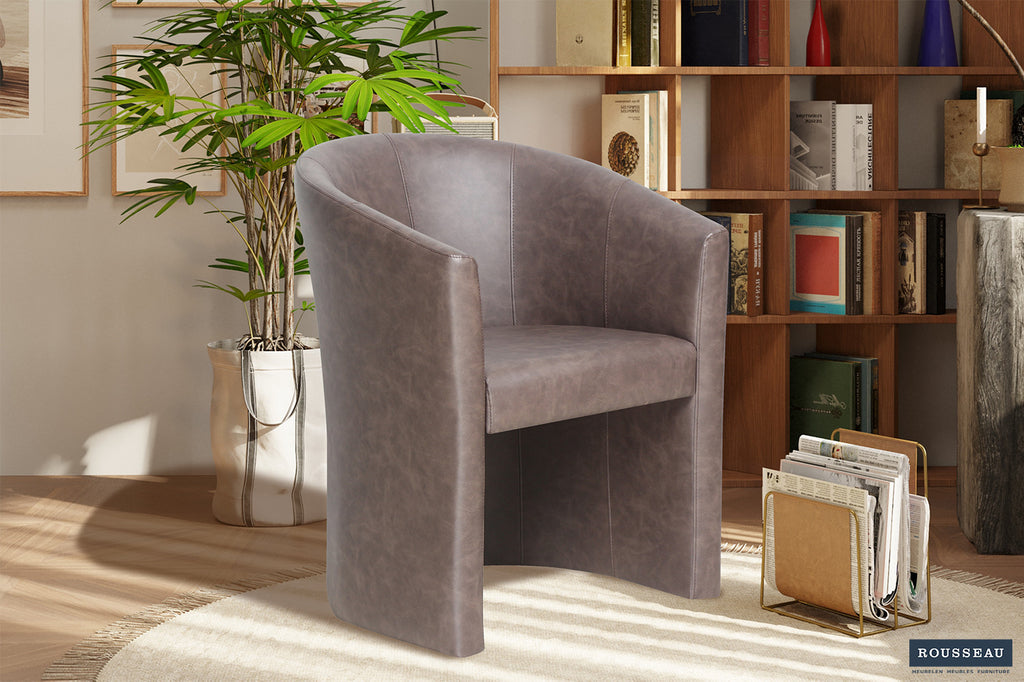 Petit fauteuil « Charlie » Vintage PU Brun Foncé RS