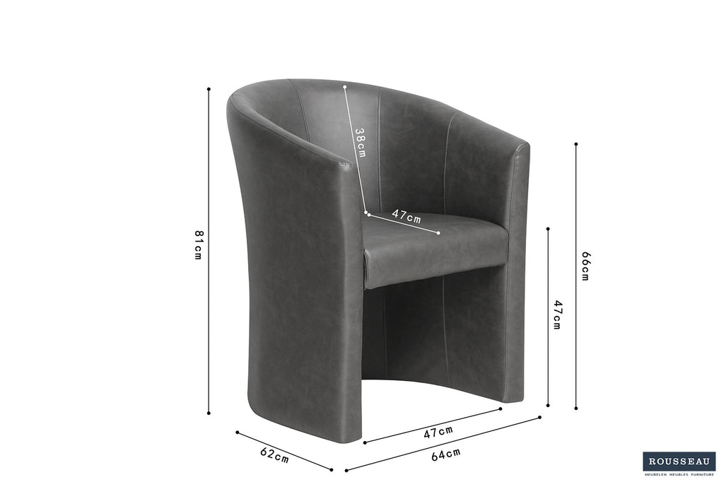 Kuipzeteltje 'Charlie' Vintage PU Donkergrijs RS