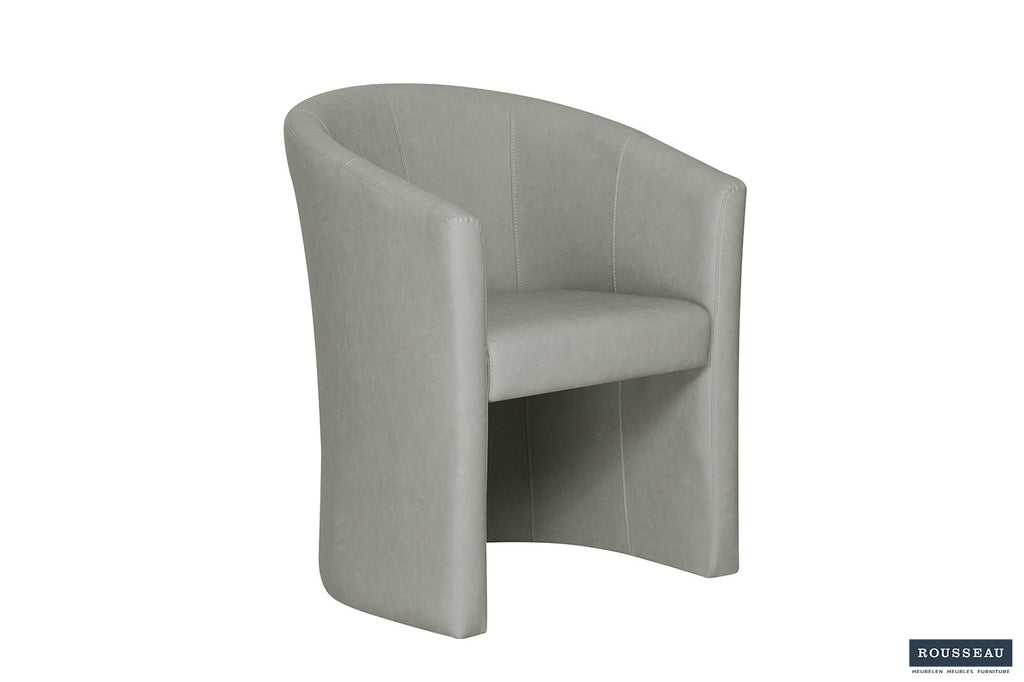 Petit fauteuil « Charlie » coque PU Vintage gris clair - RS