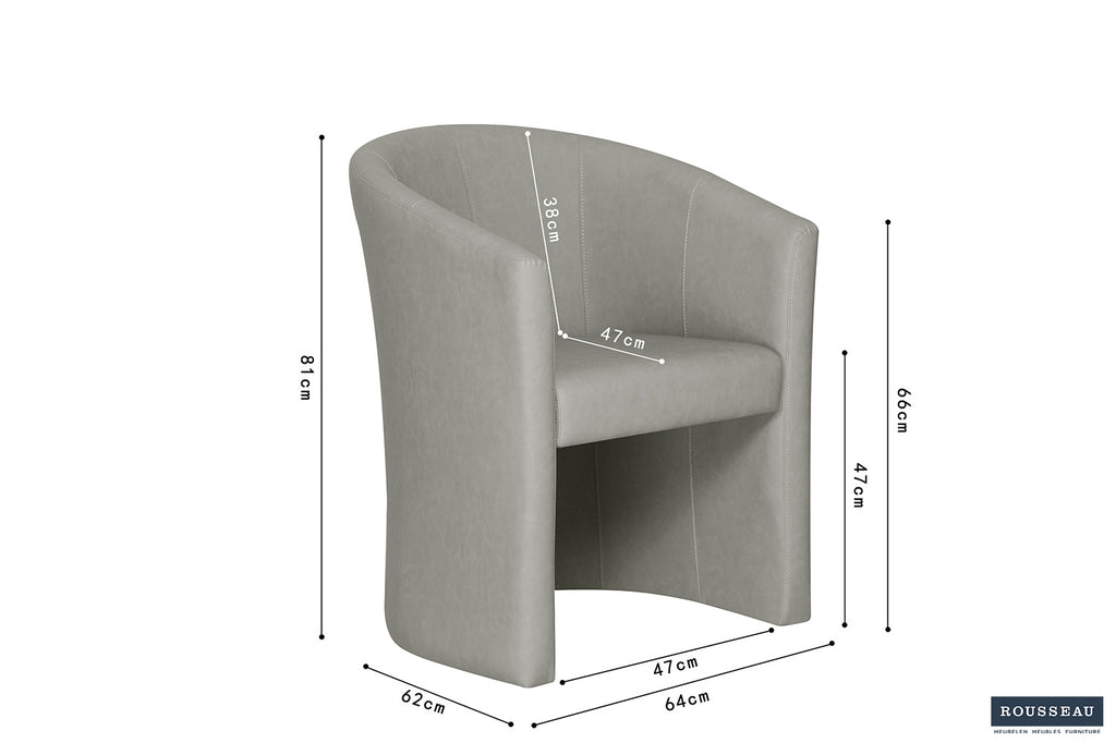 Kuipzeteltje 'Charlie' Vintage PU Lichtgrijs - RS