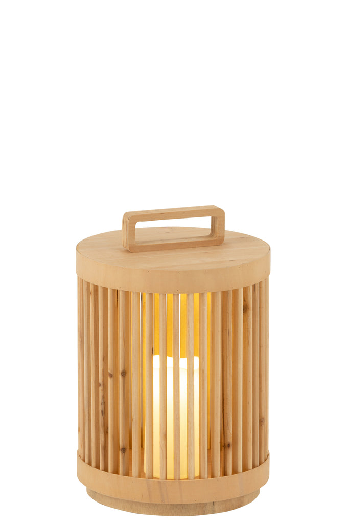 Lampe cylindrique en bois d'épicéa/LED Naturel L - J-LINE
