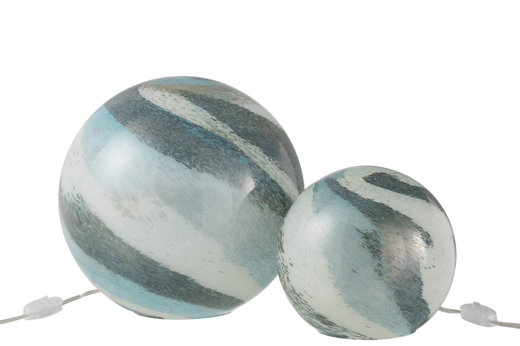 Tafellamp Dany glas blauw-groen L - J-LINE