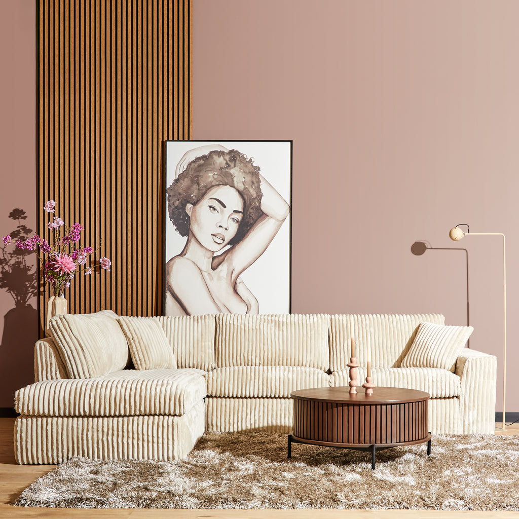 Ensemble de salon Teddy beige | divan gauche STF