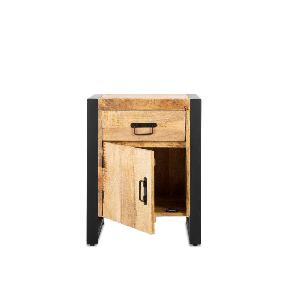 Table de chevet Britt avec ouverture de porte à gauche. BNO