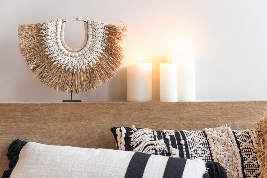 Ketting op standaard Dora schelpen/zeegras wit L - J-LINE