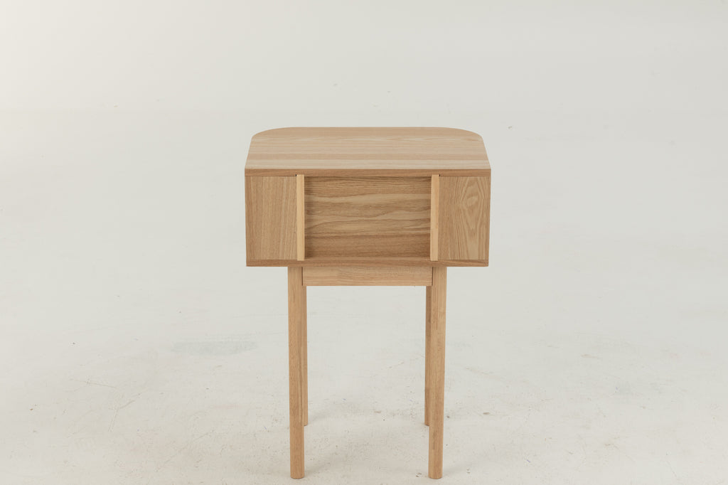 Table de chevet ronde en MDF/pin naturel - J-LINE