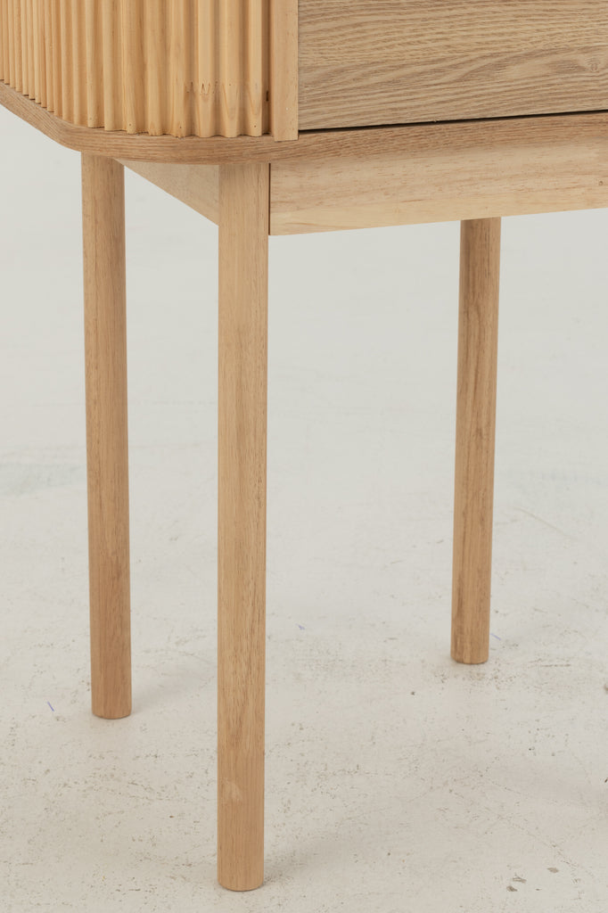Table de chevet ronde en MDF/pin naturel - J-LINE