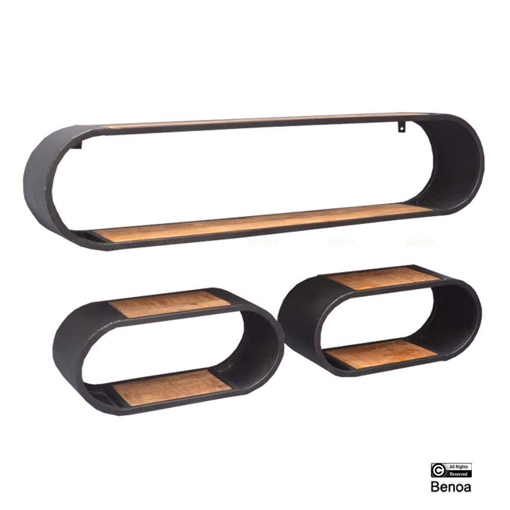 Étagère murale ovale, lot de 3 BNO