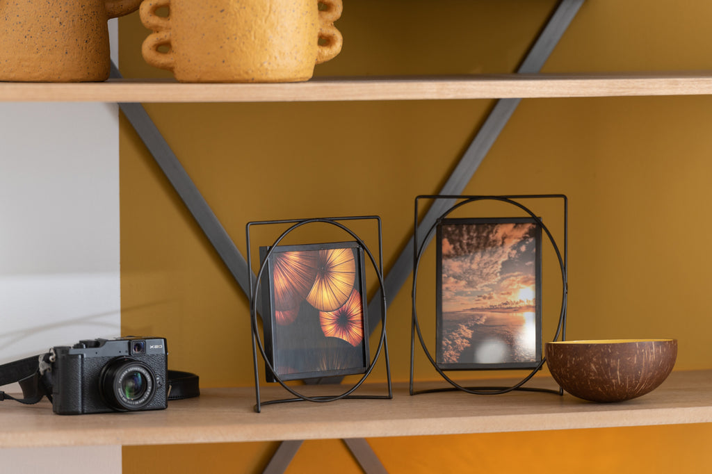 Cadre photo métal/verre marron foncé S - J-LINE