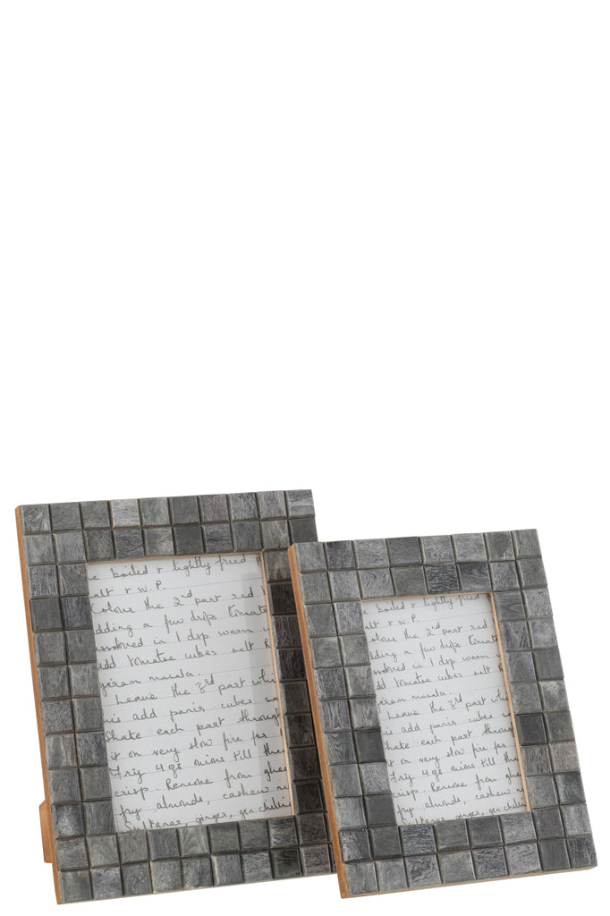 Cadre photo motif 13 x 18 bois/gris corne L - J-LINE