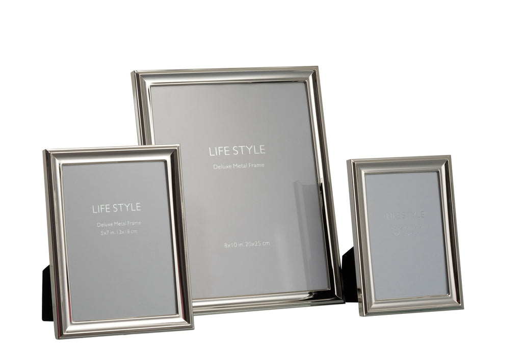 Cadre photo classique 20x25 métal argenté L - J-LINE