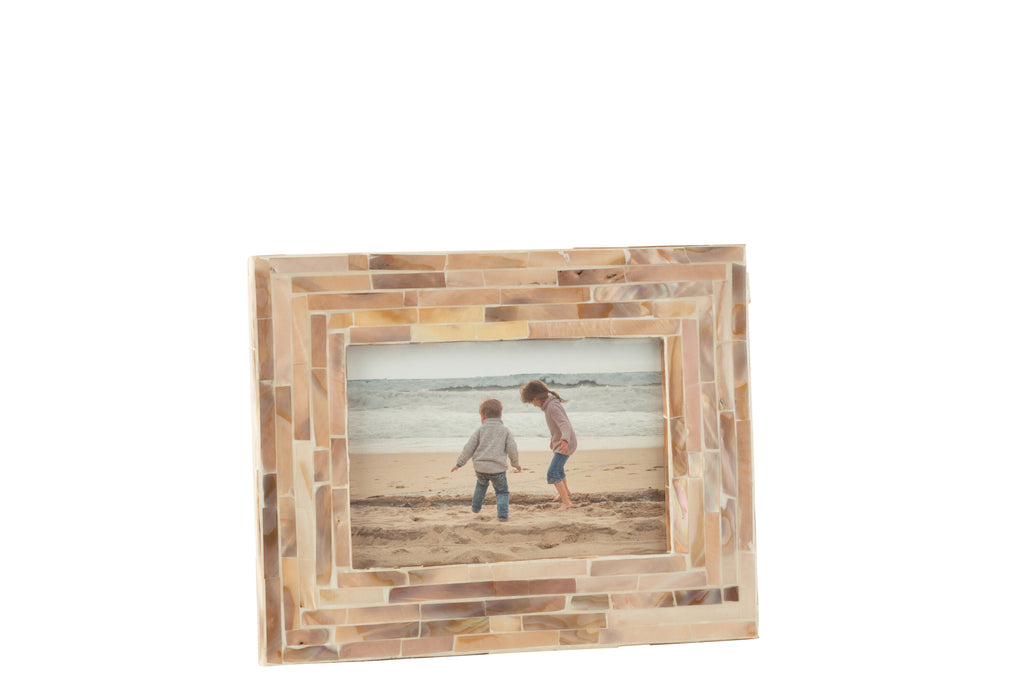 Cadre photo Nuye Coquillages/MDF Beige 10X15cm - J-LINE