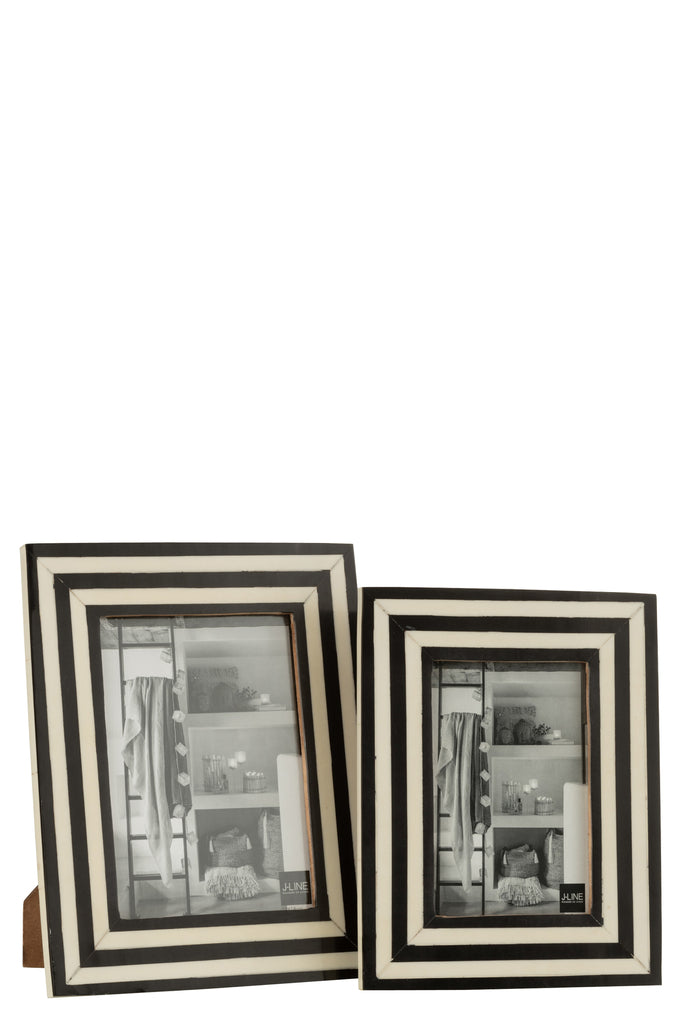 Cadre photo Flat Lines Résine Noir/Blanc L - J-LINE
